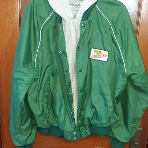 Green Hooded Jacket with Dekalb Patch